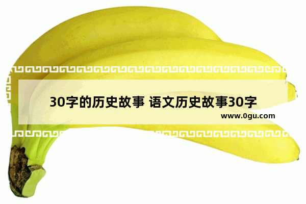 30字的历史故事 语文历史故事30字