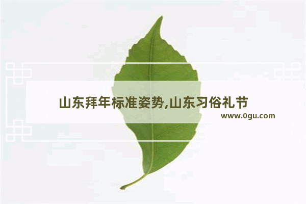 山东拜年标准姿势,山东习俗礼节