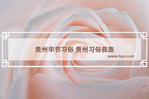 贵州毕节习俗 贵州习俗彝族