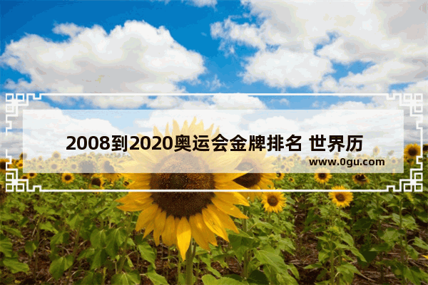 2008到2020奥运会金牌排名 世界历史奥运金牌排名