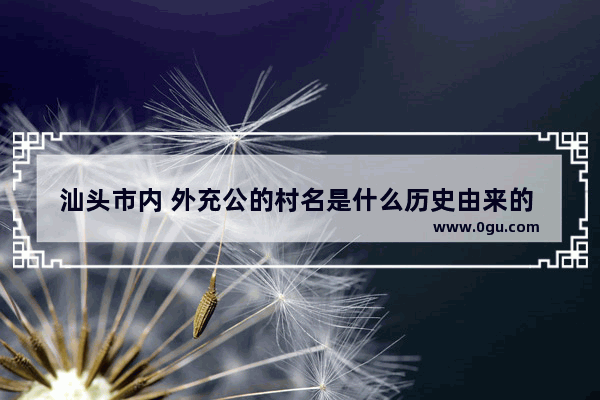 汕头市内 外充公的村名是什么历史由来的 汕头历史文化图