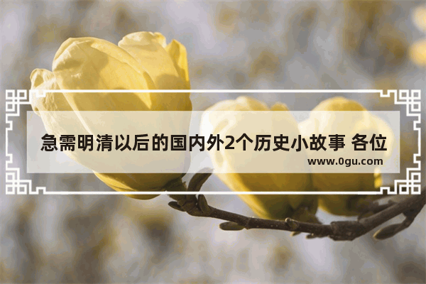 急需明清以后的国内外2个历史小故事 各位帮帮忙呀,著名明清历史小故事