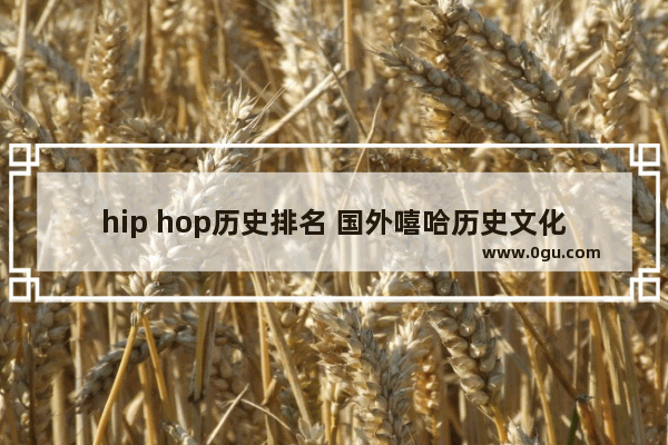 hip hop历史排名 国外嘻哈历史文化