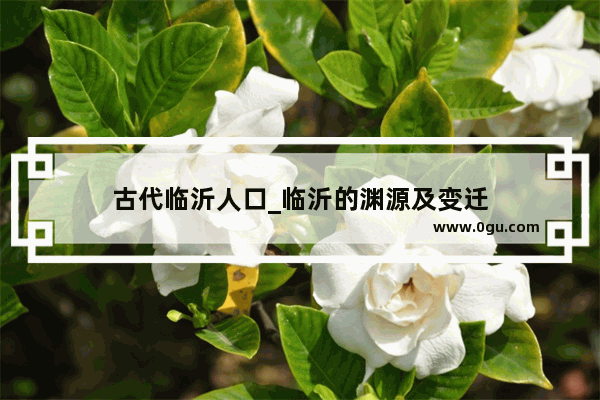 古代临沂人口_临沂的渊源及变迁