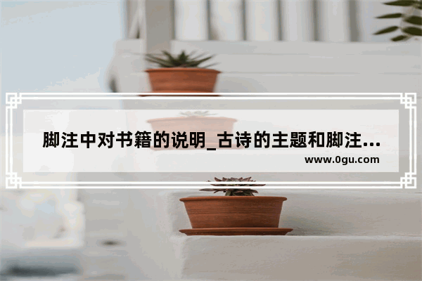 脚注中对书籍的说明_古诗的主题和脚注是什么意思