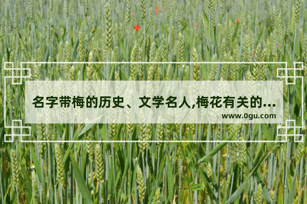 名字带梅的历史、文学名人,梅花有关的历史人物