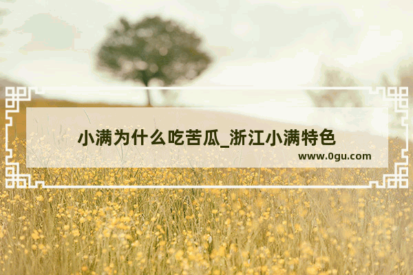 小满为什么吃苦瓜_浙江小满特色