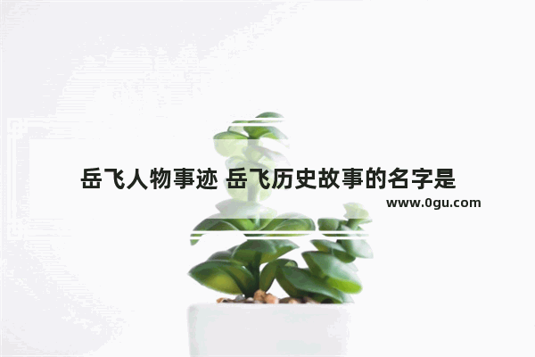 岳飞人物事迹 岳飞历史故事的名字是