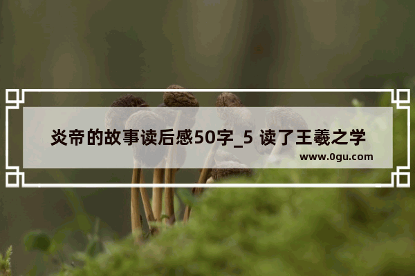 炎帝的故事读后感50字_5 读了王羲之学书法的故事 你有什么感想