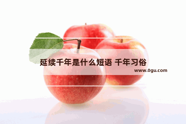 延续千年是什么短语 千年习俗