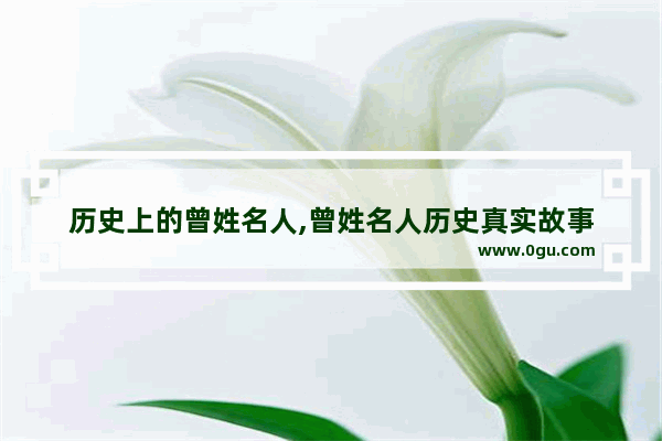 历史上的曾姓名人,曾姓名人历史真实故事