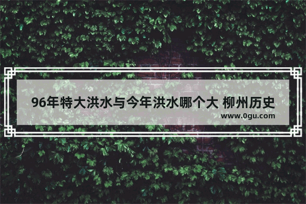 96年特大洪水与今年洪水哪个大 柳州历史文化街区防洪