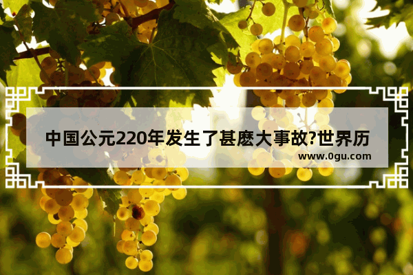 中国公元220年发生了甚麽大事故?世界历史同年有何大事,中国历史上遇到的事故