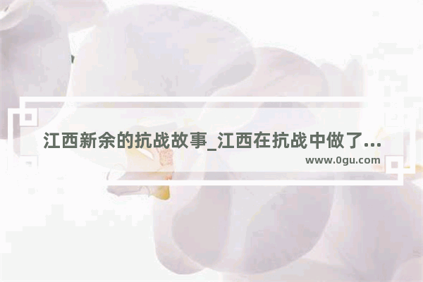 江西新余的抗战故事_江西在抗战中做了多少贡献