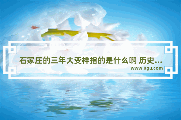 石家庄的三年大变样指的是什么啊 历史文化街区立项文件