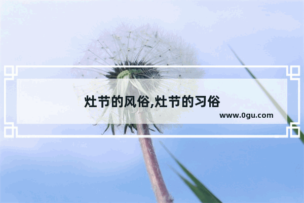 灶节的风俗,灶节的习俗