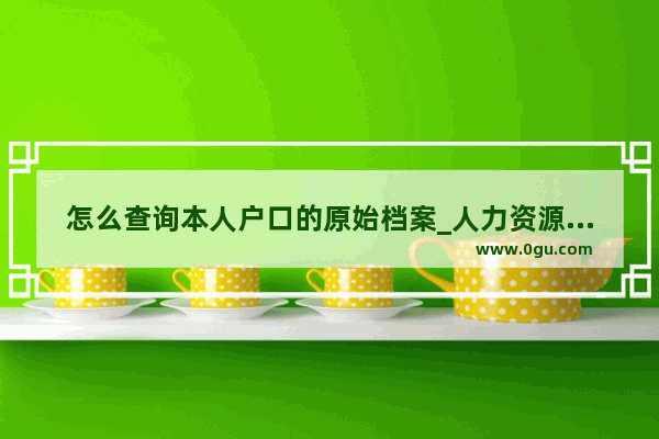 怎么查询本人户口的原始档案_人力资源和社会保障局有原始档案吗