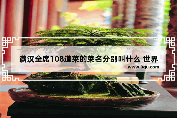 满汉全席108道菜的菜名分别叫什么 世界历史金卷