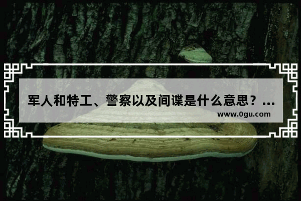 军人和特工、警察以及间谍是什么意思？区别是什么,中国历史上最强特工排名