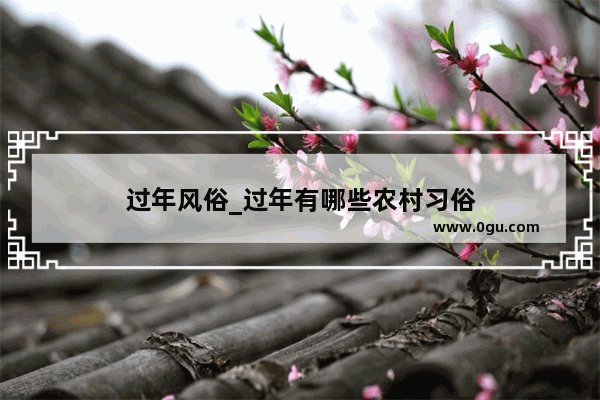 过年风俗_过年有哪些农村习俗