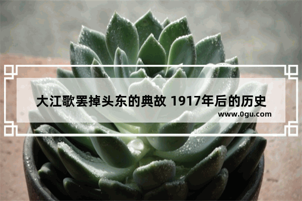 大江歌罢掉头东的典故 1917年后的历史故事