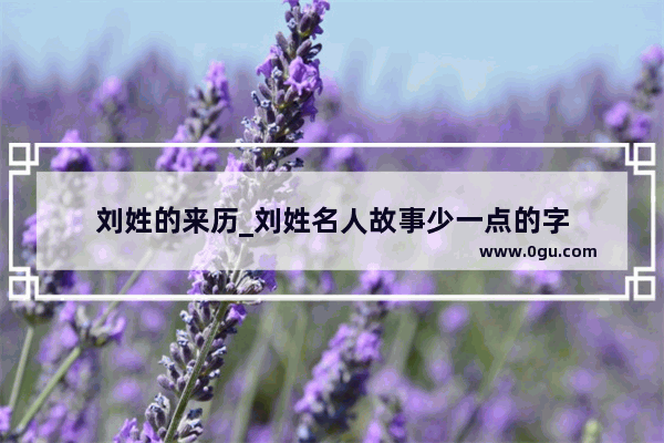 刘姓的来历_刘姓名人故事少一点的字