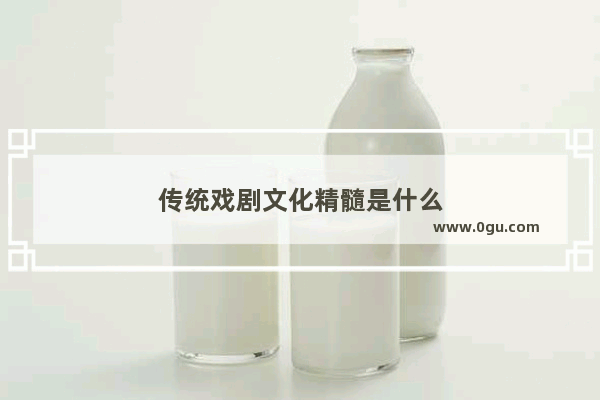 传统戏剧文化精髓是什么