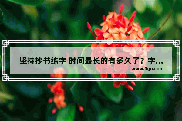 坚持抄书练字 时间最长的有多久了？字练得怎么样了