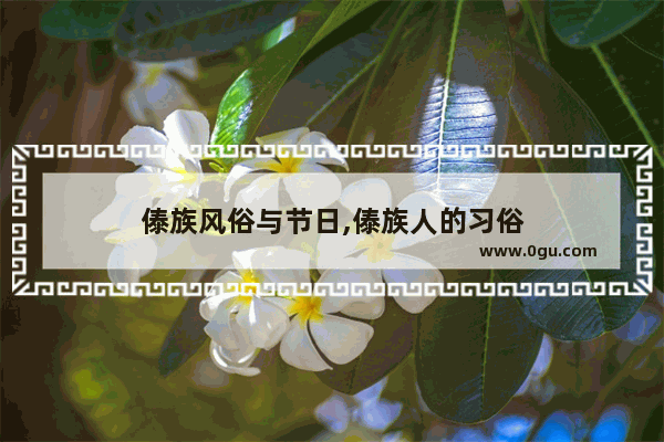 傣族风俗与节日,傣族人的习俗