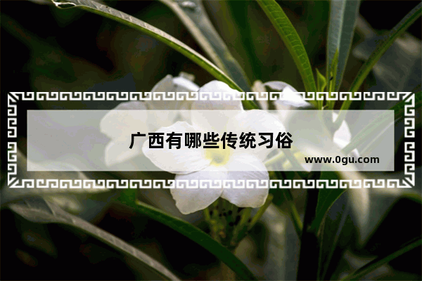 广西有哪些传统习俗