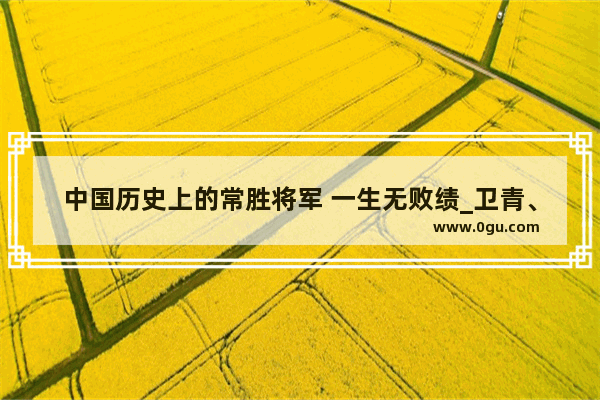 中国历史上的常胜将军 一生无败绩_卫青、霍去病、岳飞 还有吗