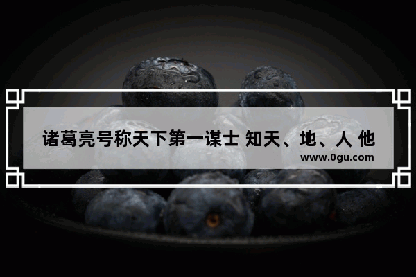 诸葛亮号称天下第一谋士 知天、地、人 他何不帮曹操