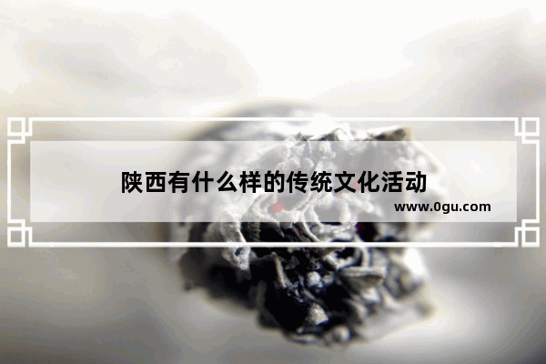 陕西有什么样的传统文化活动