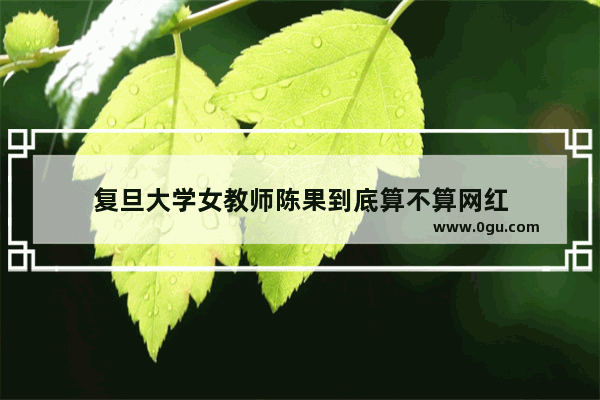 复旦大学女教师陈果到底算不算网红