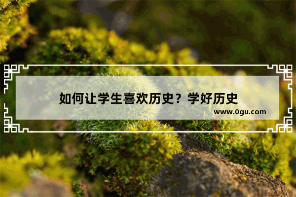 如何让学生喜欢历史？学好历史