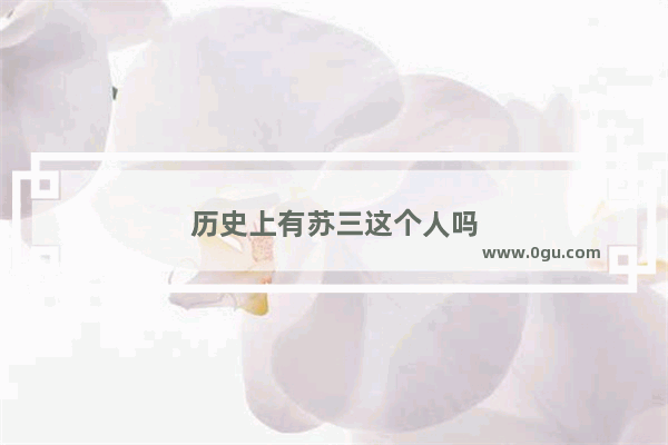 历史上有苏三这个人吗