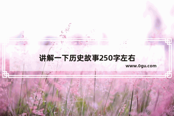 讲解一下历史故事250字左右