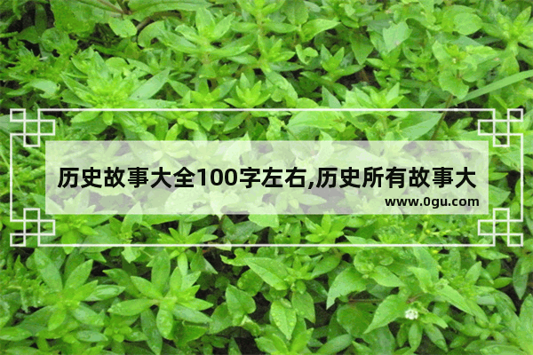 历史故事大全100字左右,历史所有故事大全