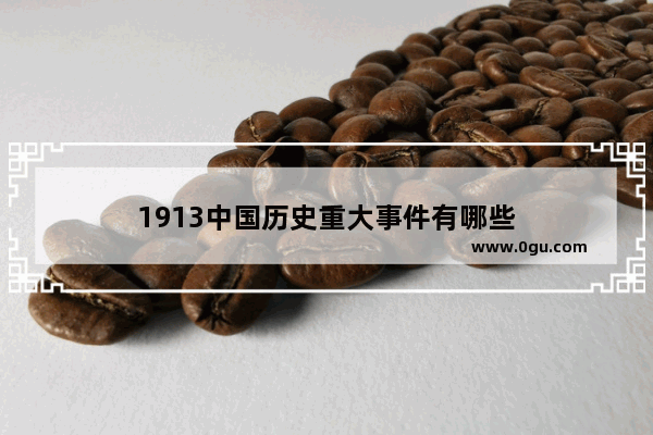 1913中国历史重大事件有哪些