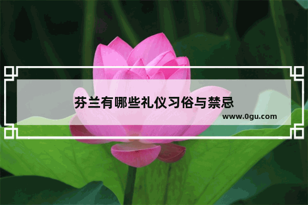 芬兰有哪些礼仪习俗与禁忌