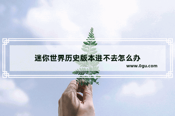 迷你世界历史版本进不去怎么办