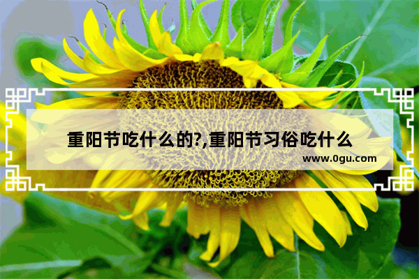 重阳节吃什么的?,重阳节习俗吃什么