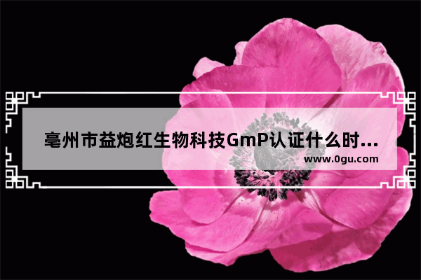 亳州市益炮红生物科技GmP认证什么时间通过的 亳州红色历史文化