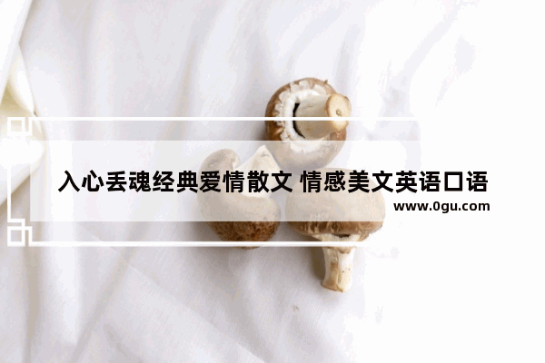 入心丢魂经典爱情散文 情感美文英语口语