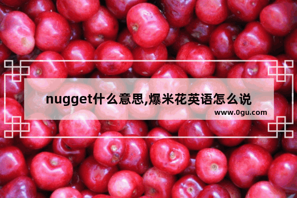 nugget什么意思,爆米花英语怎么说