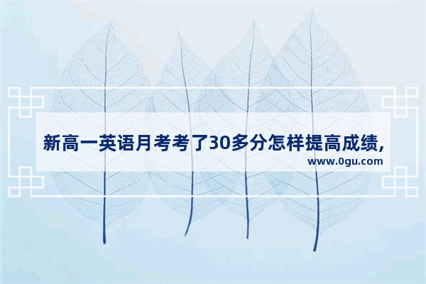 新高一英语月考考了30多分怎样提高成绩,英语考试月考目标怎么写