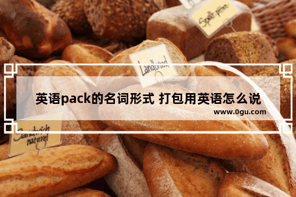 英语pack的名词形式 打包用英语怎么说