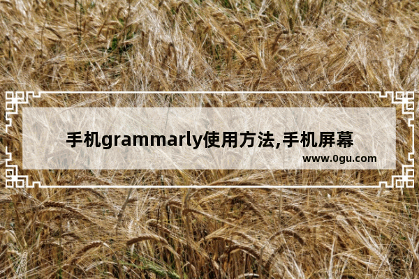 手机grammarly使用方法,手机屏幕英语口语