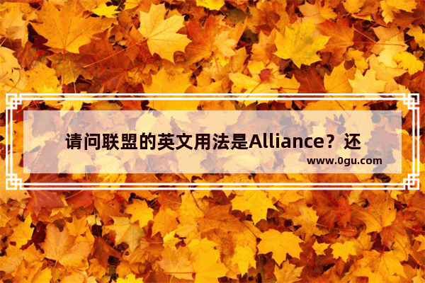 请问联盟的英文用法是Alliance？还是union？还是league 联盟英语