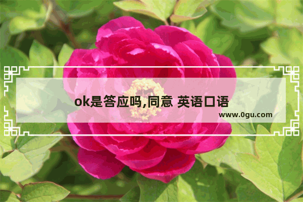 ok是答应吗,同意 英语口语